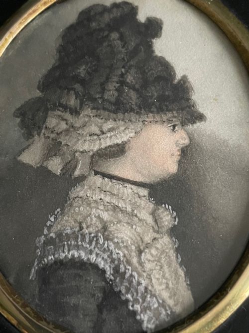 WONDERFUL MINIATURE WATERCOLOUR PORTRAIT 1780S - ADDITIONAL PHOTO 1