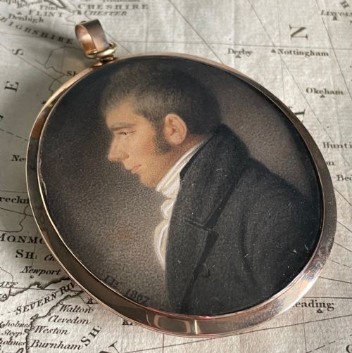 MINIATURE WATERCOLOUR PORTRAIT ON CARD 1807 - ADDITIONAL PHOTO 2