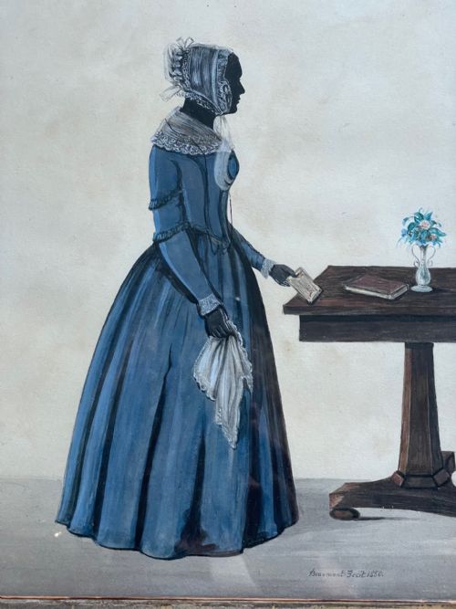 PAINTED SILHOUETTE OF A LADY WITH COLOUR - ADDITIONAL PHOTO 2