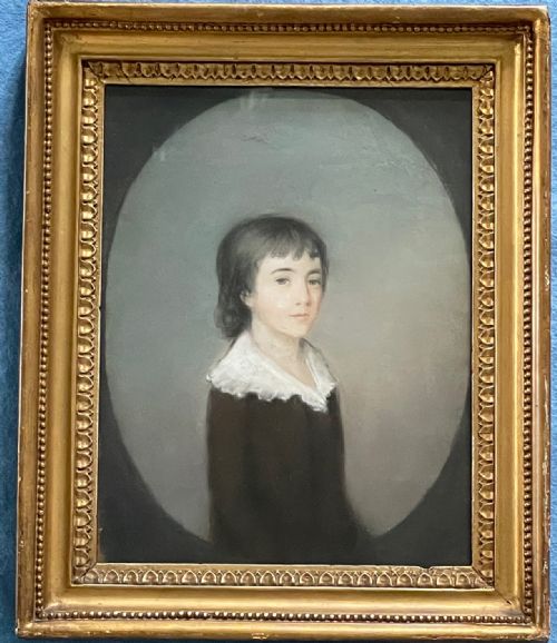 pastel portrait of a boy circa 1830 - CATEGORY: ANTIQUE ART - DATED 19TH CENTURY