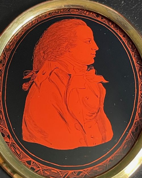 JACOB SPORNBERG RARE ETRUSCAN SILHOUETTE ON GLASS - ADDITIONAL PHOTO 1