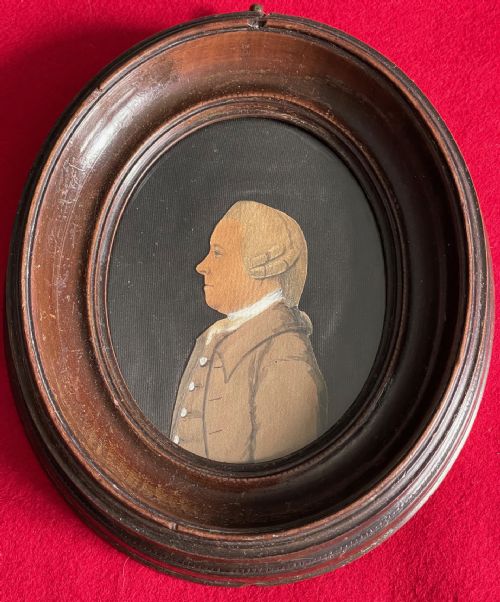 lucas bateman cutout pastel profile - CATEGORY: ANTIQUE ART - DATED 18TH CENTURY