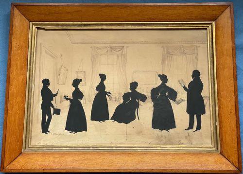 augustin edouart silhouette conversation piece of the clements family - CATEGORY: ANTIQUE ART - DATED 19TH CENTURY