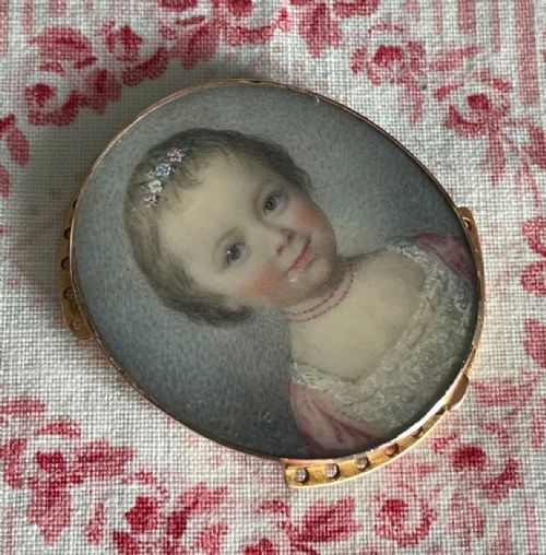 RICHARD CROSSE MINIATURE PORTRAIT OF A CHERUBIC INFANT - ADDITIONAL PHOTO 1