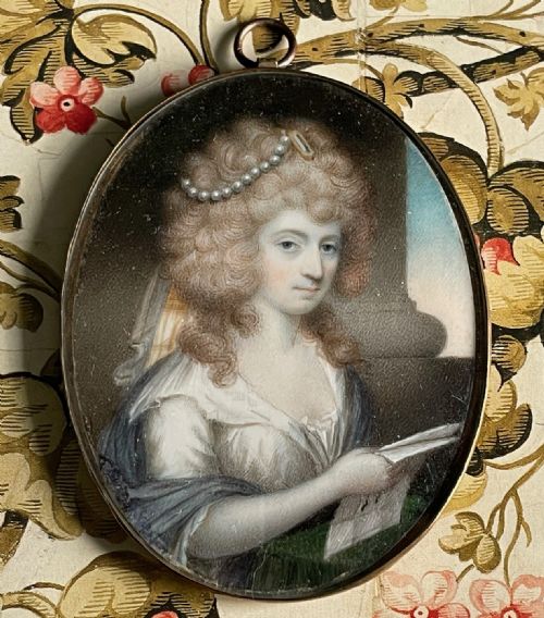 JOSEPH SAUNDERS MINIATURE PORTRAIT PAIR - ADDITIONAL PHOTO 2