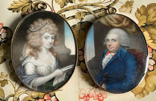 JOSEPH SAUNDERS MINIATURE PORTRAIT PAIR - ADDITIONAL PHOTO 3