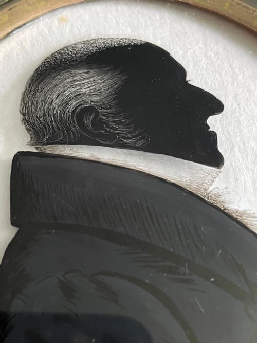 SILHOUETTE ON GLASS ATTRIBUTED TO JAMES PELHAM II - ADDITIONAL PHOTO 1