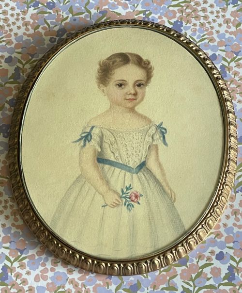 small watercolour portrait circa 1840 - CATEGORY: ANTIQUE ART - DATED 19TH CENTURY