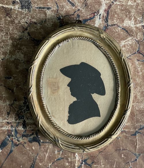 hollowcut silhouette by mrs harrington 1772 - CATEGORY: ANTIQUE ART - DATED 18TH CENTURY