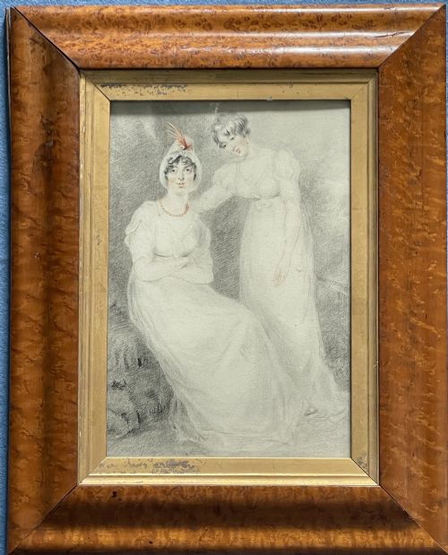 george henry harlow regency portrait study - CATEGORY: ANTIQUE ART - DATED REGENCY