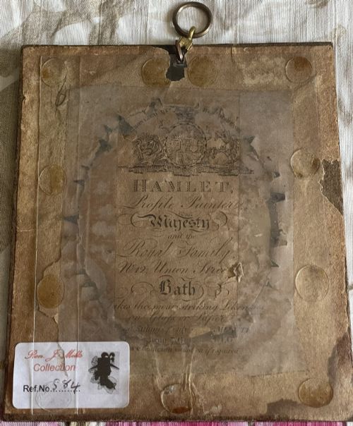 WILLIAM HAMLET PAINTED SILHOUETTE WITH TRADE LABEL - ADDITIONAL PHOTO 1