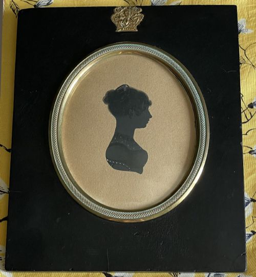 edward foster painted silhouette of a harrogate lady - CATEGORY: ANTIQUE ART - DATED REGENCY