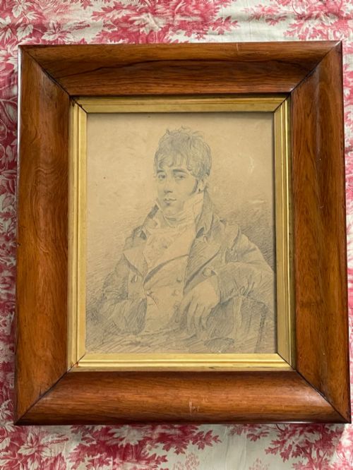 GRAPHITE DRAWINGS OF A REGENCY COUPLE - ADDITIONAL PHOTO 2