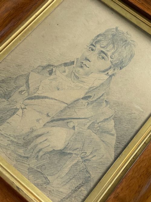 GRAPHITE DRAWINGS OF A REGENCY COUPLE - ADDITIONAL PHOTO 3