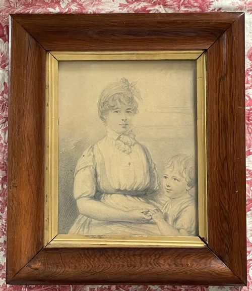GRAPHITE DRAWINGS OF A REGENCY COUPLE - ADDITIONAL PHOTO 5