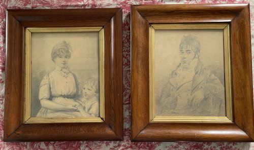 GRAPHITE DRAWINGS OF A REGENCY COUPLE - ADDITIONAL PHOTO 7