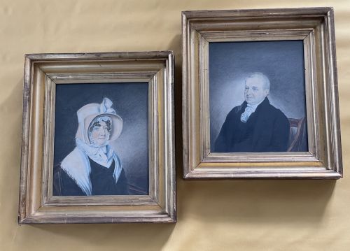 PAIR OF WATERCOLOUR PORTRAITS OF CHARACTER