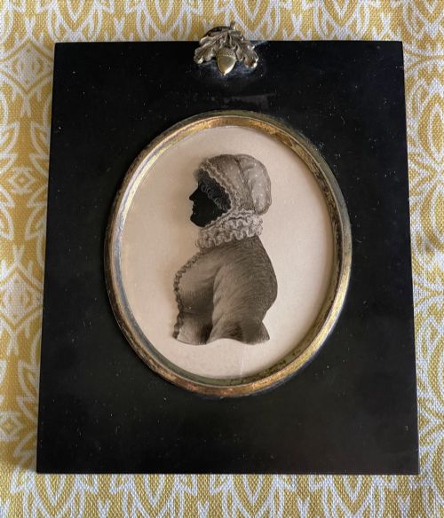 Hinton Gibbs Silhouette on Glass with Trade Label