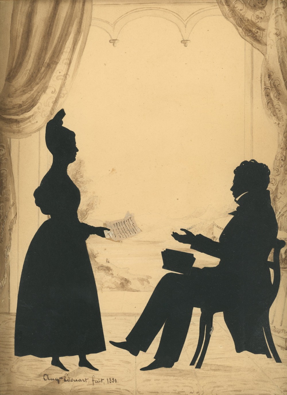 Campbells of Strachur, Cut Silhouette by Edouart 1831 View III