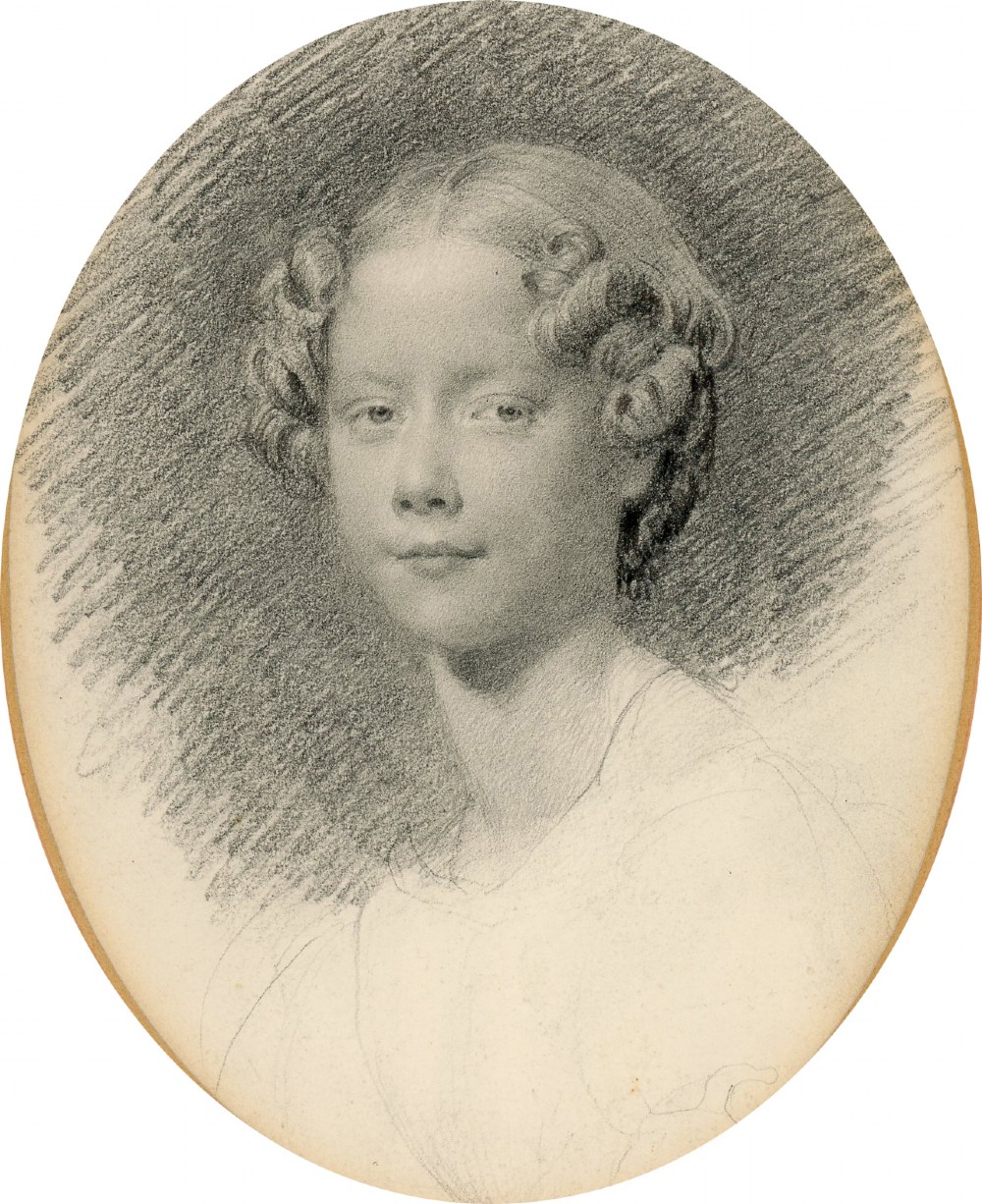 Small Portrait Study by Frank Stone, Friend of Charles Dickens View II