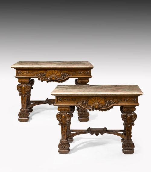 An Unusual Pair of French 19th Century Console Tables