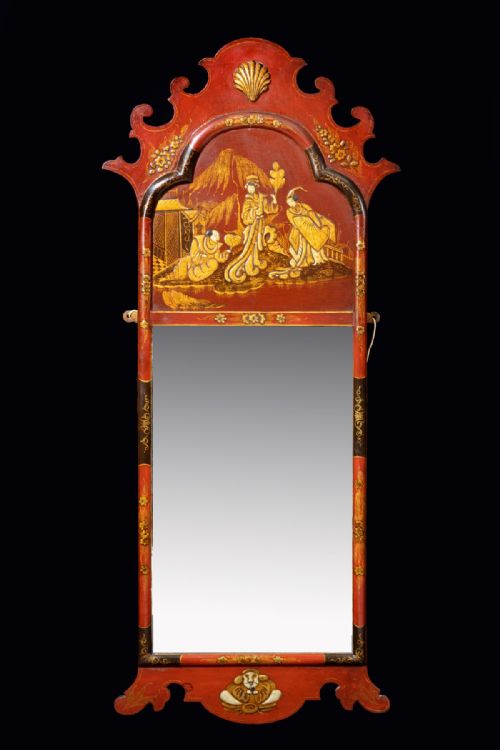 A Chinoiserie Decorated  Mirror