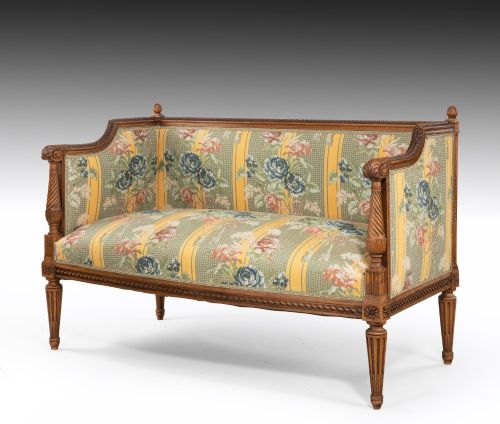 An Unusual Narrow 19th Century French Carved Settee