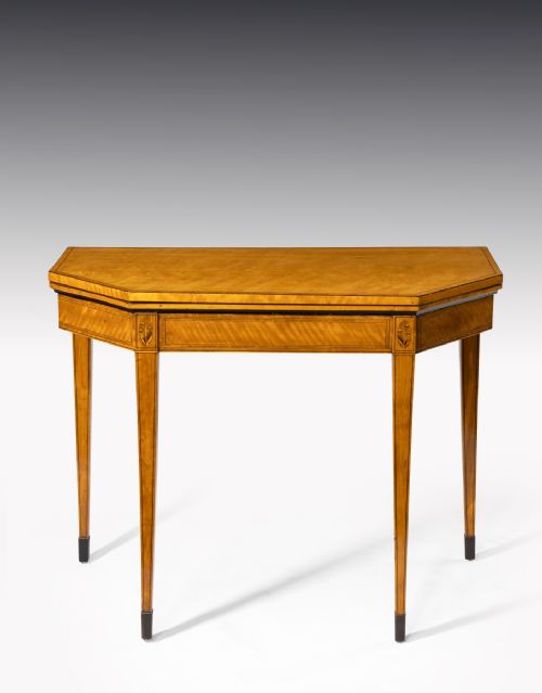 A GEORGE III SATINWOOD CARD TABLE - ADDITIONAL PHOTO 1