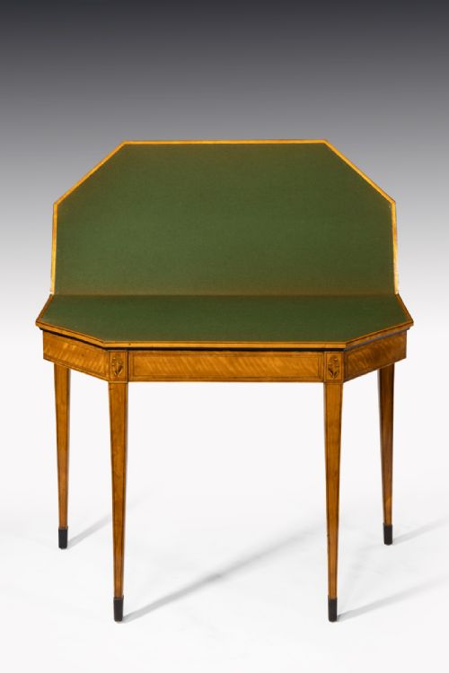 A GEORGE III SATINWOOD CARD TABLE - ADDITIONAL PHOTO 2