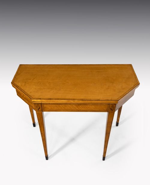 A GEORGE III SATINWOOD CARD TABLE - ADDITIONAL PHOTO 4