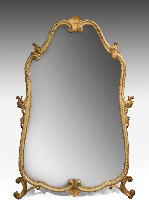 A Large Venetian Decorated & Gilt Mirror