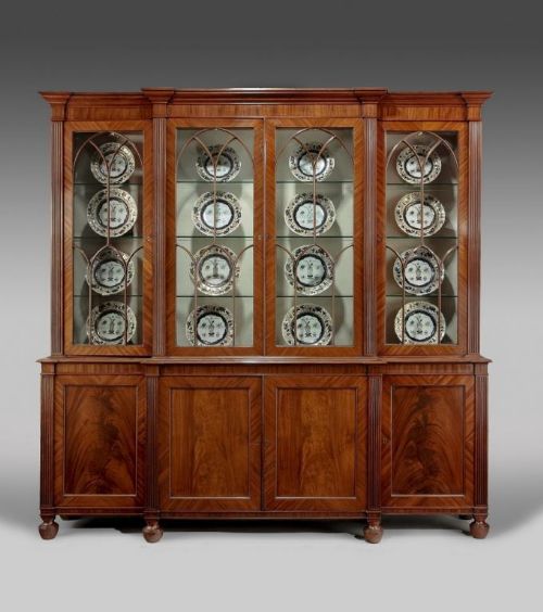A Regency Period Breakfront Bookcase of Small Size.