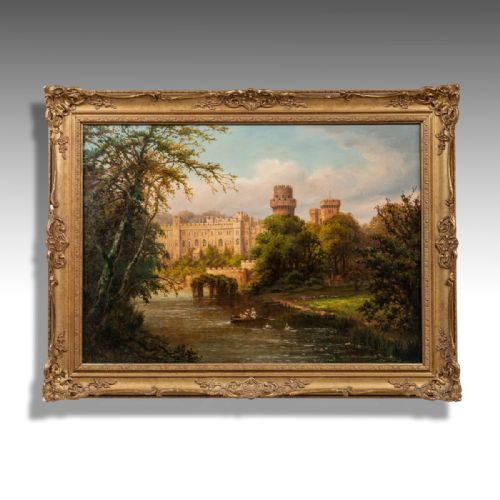 19th Century Oil on Canvas of Warwick Castle