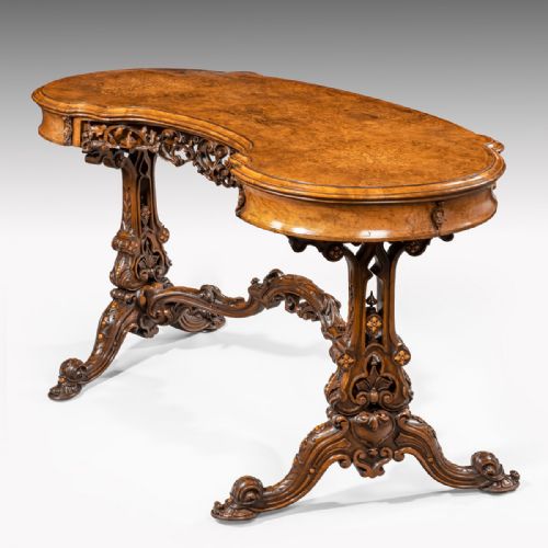 A Superb Exhibition Quality Victorian Walnut Writing or Dressing Table
