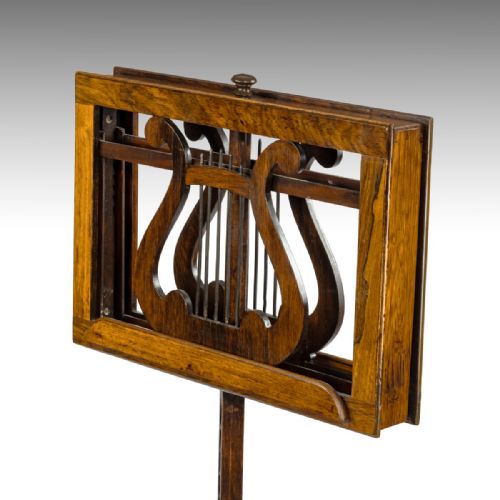 A REGENCY PERIOD ADJUSTABLE AND DOUBLE SIDED MUSIC STAND - ADDITIONAL PHOTO 1
