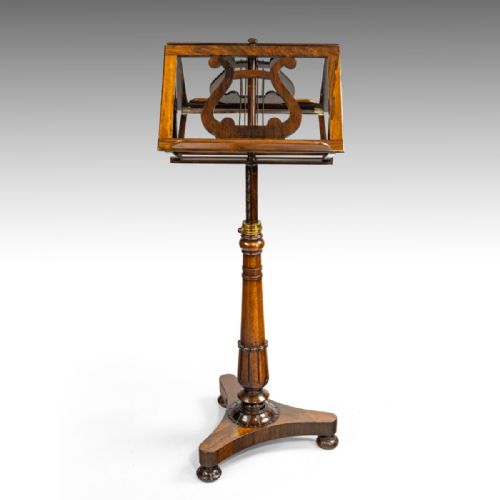 A REGENCY PERIOD ADJUSTABLE AND DOUBLE SIDED MUSIC STAND - ADDITIONAL PHOTO 2