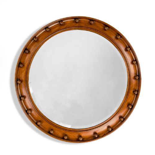An Unusual Art Deco Period Round Mahogany Mirror