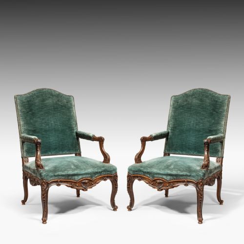 A First Class Pair of 19th Century French Open Armchairs