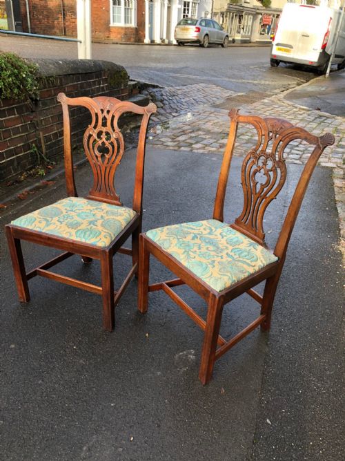 A Pair of Carved George III Side Chairs