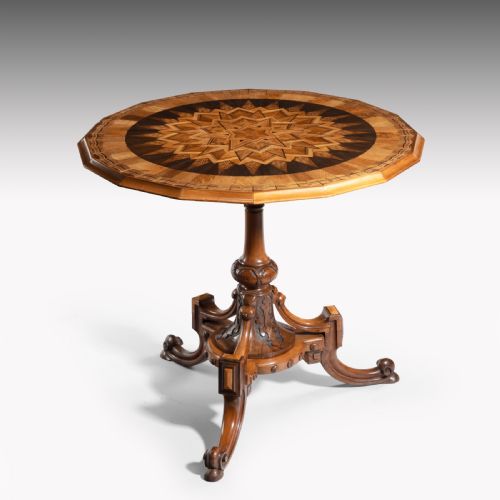 A Rare 19th Century Parquetry Inlaid Occasional Table