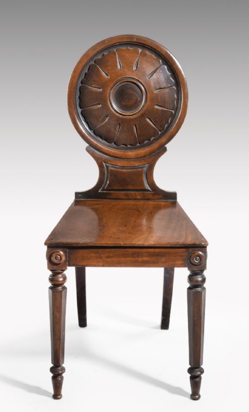 A Regency Period Mahogany Hall Chair