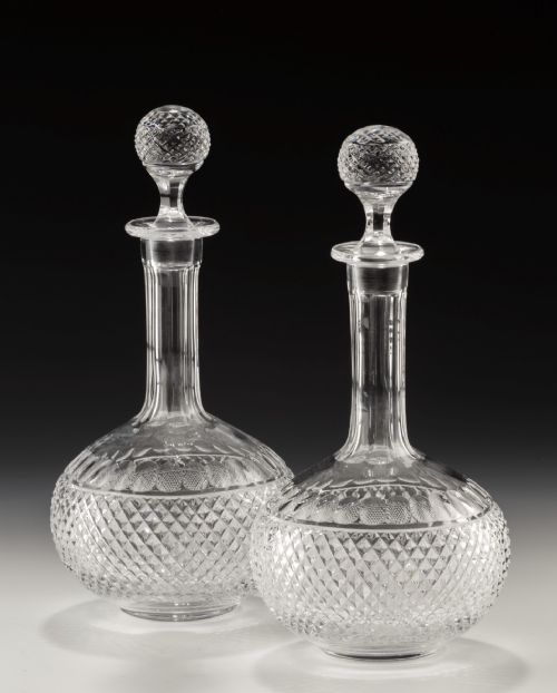 A Pair of 19th Century Glass Decanters