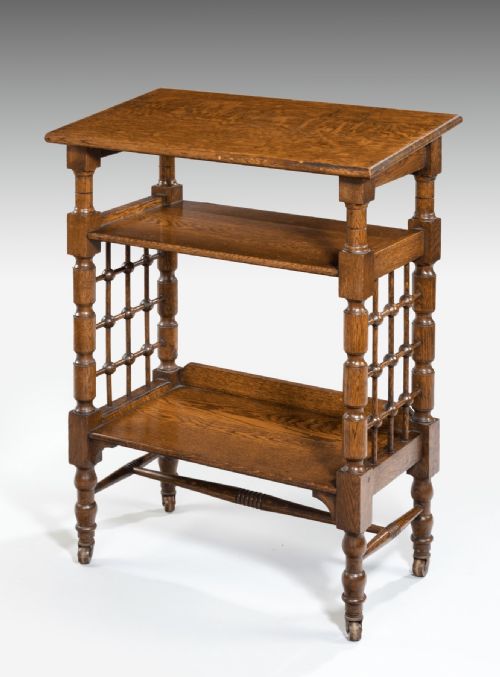 An Arts & Crafts Oak Liberty Reading Bookcase by Leonard Wyburd
