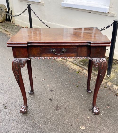 A GEORGE II CARVED MAHOGANY CARD TABLE - ADDITIONAL PHOTO 8