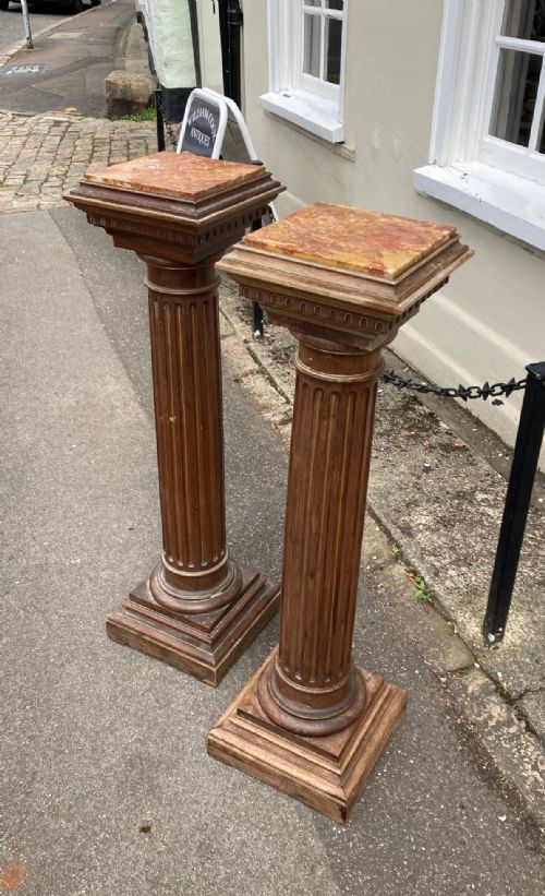 A Pair of 19th Century French Walnut Pedestals