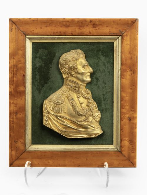 A 19th Century Gilded Ormolu Plaque of the Duke of Wellington