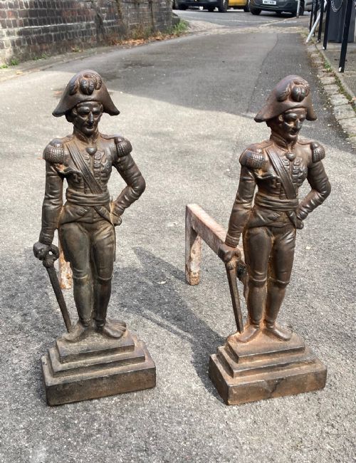 A Pair of 19th Century Cast Andirons