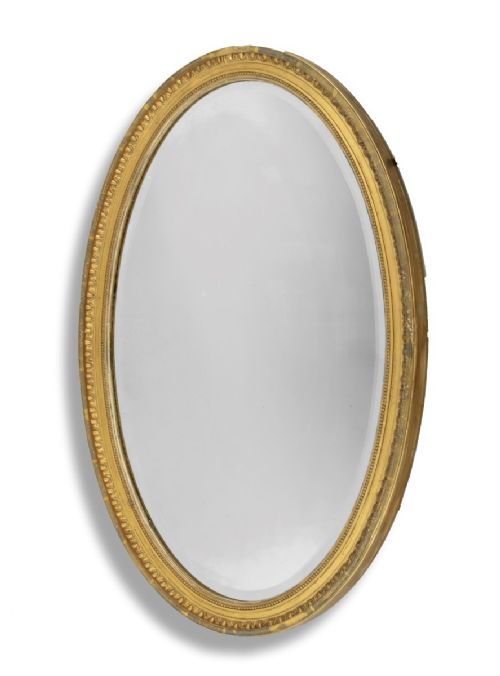 An Edwardian Period Oval Gilt Mirror
