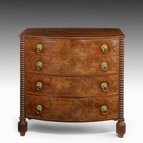 A Regency Period Well Figured Mahogany Chest of Drawers. Possibly Scottish