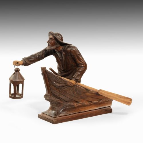 A Rare 19th Century Carved Wood Sailor Figure